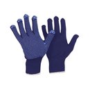 Feinstrick-Montage-Handschuh blau mit blauen Noppen