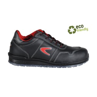 ZATOPEK Halbschuh S3S CI FO SR, Aluminiumkappe, wasserabweisendes Vollleder schwarz/rot