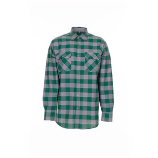 SQUARE Langarmhemd kariert, 100 % Baumwolle durchgewebt, ca. 160 g/m², grün/zink