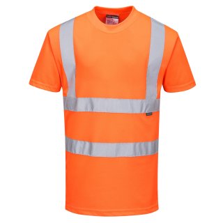 Warnschutz T-Shirt, 100% Polyester, Bird-Eye-Knit 150g 1 orange XS