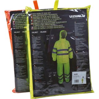 Warnschutz-Regenanzug DIN EN ISO 20471, Jacke + Hose im Aufbewahrungsbeutel