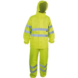 Warnschutz-Regenanzug DIN EN ISO 20471, Jacke + Hose im Aufbewahrungsbeutel, gelb 3XL