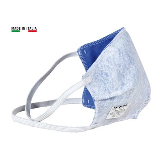 HEALTH MASK wiederverwendbare Gesichtsmaske, Oeko-Tex Standard 100, weiß/blau