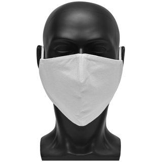 Face-Mask, wiederverwendbare, doppellagige Mund-Nasenmaske, 60° waschbar, weiß