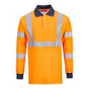 Multinorm Polo-Shirt Langarm orange/marine