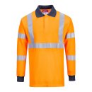 Multinorm Polo-Shirt Langarm orange/marine 3XL