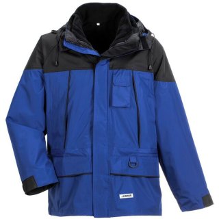 TWISTER 3-in-1-Jacke, 100 % Polyester PVC-beschichtet, herausnehmbare Fleecejacke, blau/schwarz XS