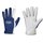 TOP-Nappaleder-Montage-Handschuh, Polyesterhandrücken, Gummizug, blau/grau