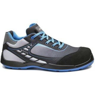 BOWLING Halbschuh S3L FO SR, Textil und Velourleder, grau/schwarz/blau