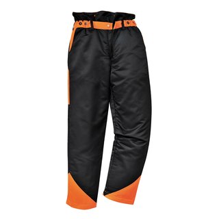 OAK Schnittschutzbundhose EN 381-5 Klasse 1 Typ A, 65% Polyester, 35% Baumwolle 245g, schwarz/orange