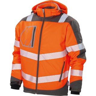 Warnschutz-Winterjacke Softshell orange/grau S