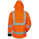 Warnschutz-Softshelljacke EN ISO 20471 Klasse 3, abnehmbare Kapuze, orange/marine