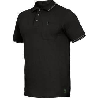 FlexLine Poloshirt, Brusttasche, schwarz