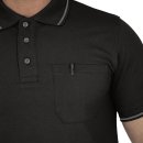 FlexLine Poloshirt, Brusttasche, schwarz