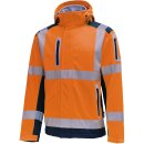 Warnschutz Softshelljacke abtrennbare Kapuze orange/marine