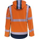 Warnschutz Softshelljacke abtrennbare Kapuze orange/marine