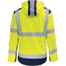 Warnschutz Softshelljacke abtrennbare Kapuze gelb/marine