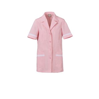 CARE LADY Kurzarm-Kittel rosa/wei&szlig;
