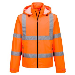 Hi-Vis Regenjacke EN ISO 20471 Klasse 3, EN 343 Klasse 4:4 X, 100% Polyester mit TPU-Membran, orange S