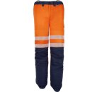 Warnschutz Freischneiderhose mit Prall- & Zeckenschutz, EN ISO 20471, Klasse 1, orange/marine