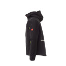 CREEK PAD Herren-Softshelljacke, 78 % Nylon/22 % Elasthan 3-lagig, mit warmer Wattierung, abnehmbare Kapuze, schwarz XXL