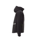 CREEK PAD Herren-Softshelljacke, 78 % Nylon/22 % Elasthan 3-lagig, mit warmer Wattierung, abnehmbare Kapuze, schwarz XXL