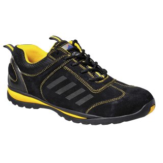 LUSUM Halbschuh S1P HRO, Veloursleder, EVA/Gummi Laufsohle, schwarz/gelb