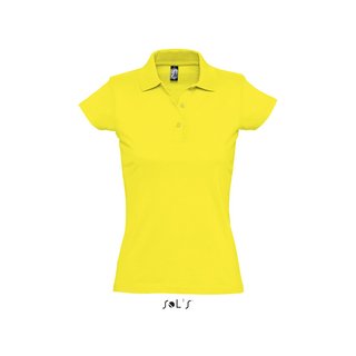 PRESCOTT Damen Jersey Polo, 100% Baumwolle 170 g/m², lemon XXL