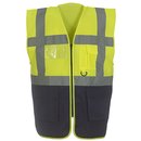 Warnweste EN20471, Reißverschluss, Brust- + Seitentaschen, orange/gelb XL