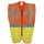 Warnweste EN20471, Reißverschluss, Brust- + Seitentaschen, orange/gelb XL